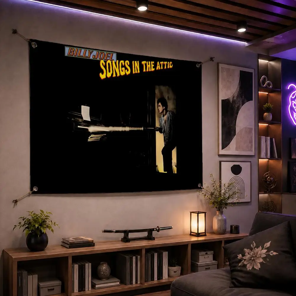 Classic Singer Billy Joel Flags Indoor Outdoor Wall Banner Party Decor Large Hanging Wall Backdrop
