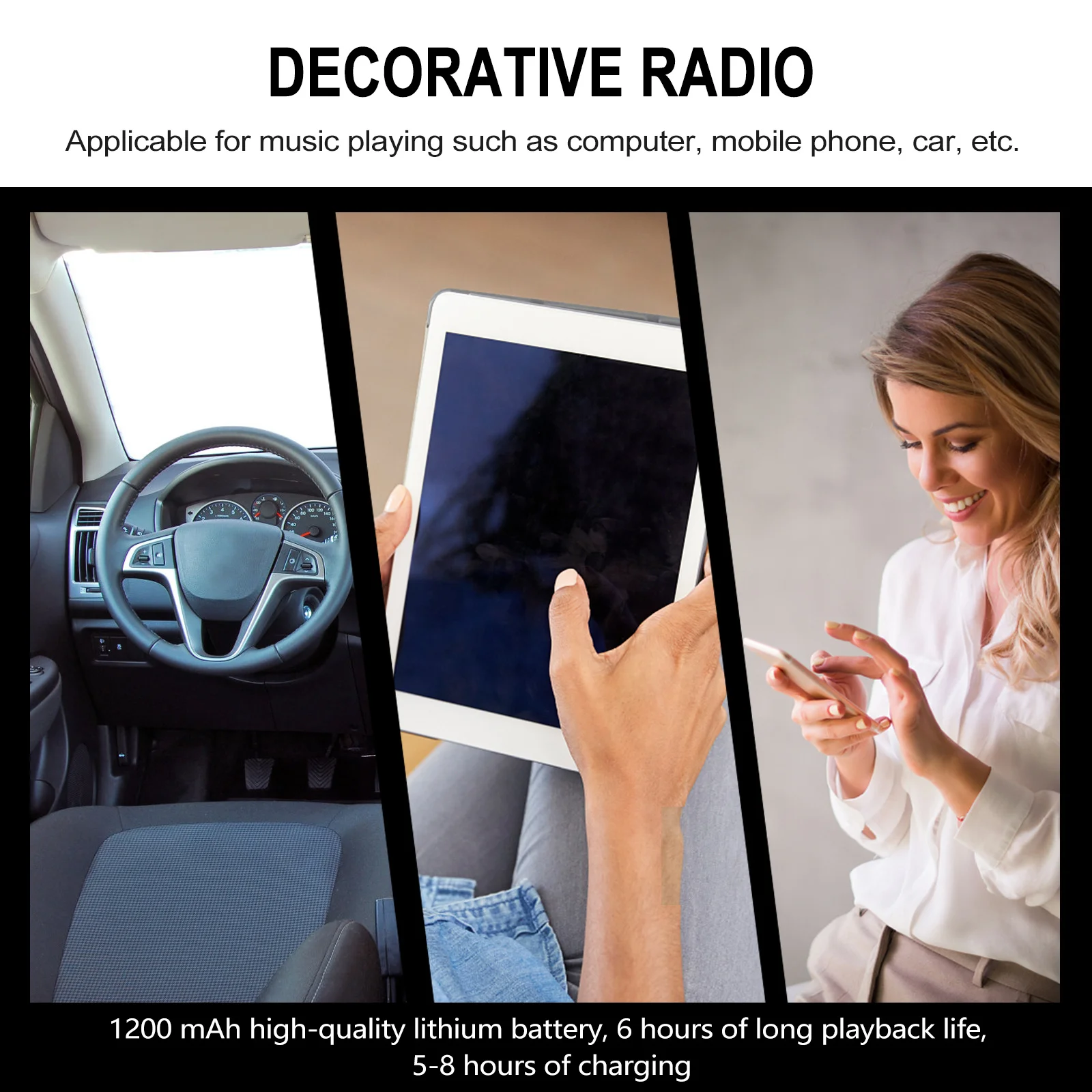 

1Set Vintage Mini Speaker Retro Radio Multi-Color Practical Music Player for Computer Mobile Car Portable Wireless Loudspeaker