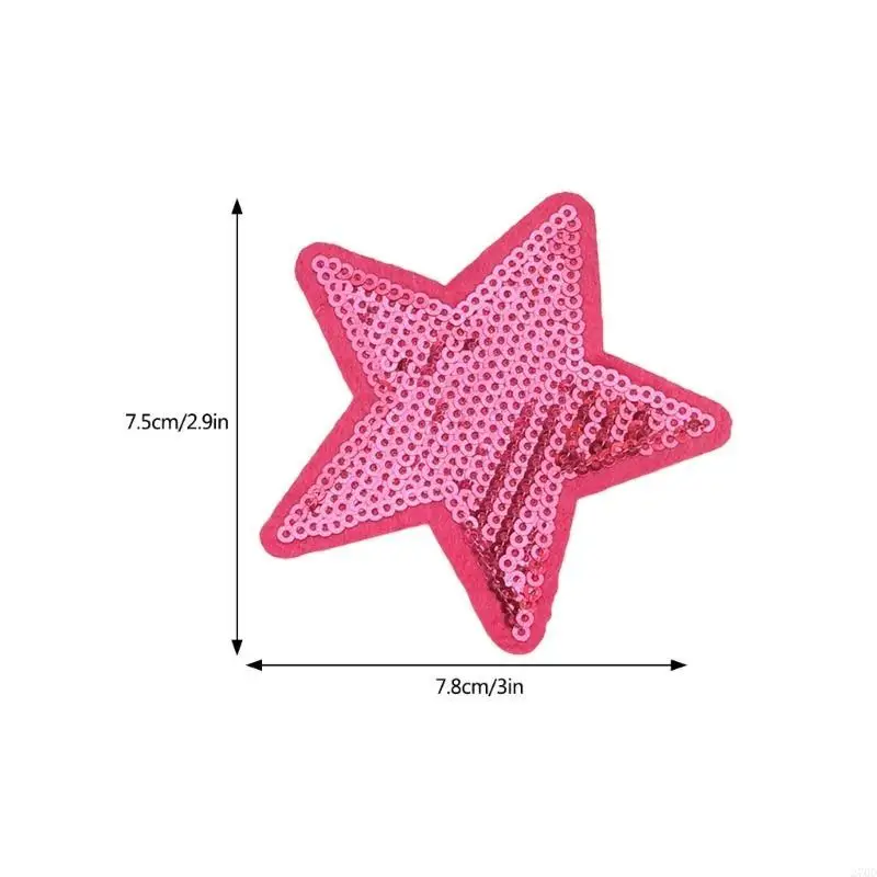 7pcs Sequined Star Patches Sewing On Fabric Applique Popular Garment Accessories For Creative Craft Project Decors