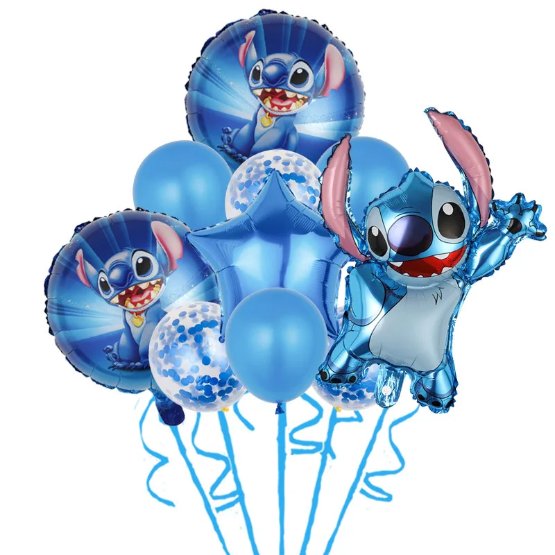 10pcs Disney themed Lilo Stitch series cartoon balloon set children\'s birthday party decorations