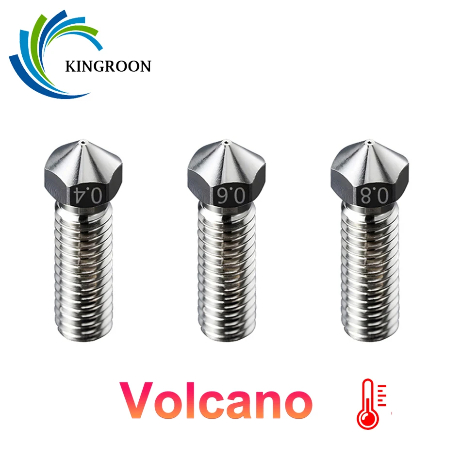 

KINGROON V6 Volcano Plated Copper Nozzle Lengthen Extruder Nozzle for E3D Volcano Hotend 1.75 Filament 3D Printer Parts