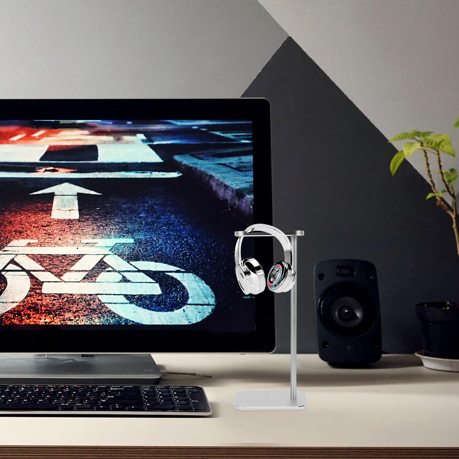 

Headphone Stand Earphone Display Rack Gaming Headset Holder Desk Storage Organizer for Home Office Cafe Headphone Stand