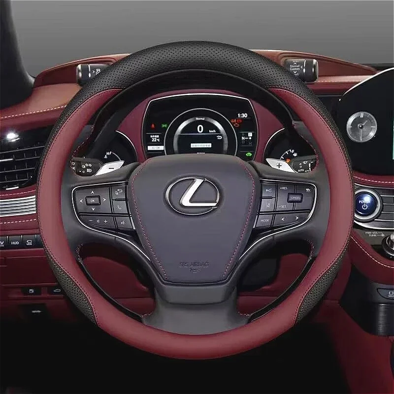 Leather Car Steering Wheel Cover for Lexus IS ES NX RX LE ES200 GX550 RX500h RX350h NX450h ES300h Lbx 2024 2025 2026 Accessories