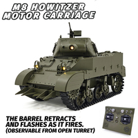 1/16 RC Tank M8 Self-propelled Motor Tanks 2.4G Full Scale Smoke Remote Control Electric Tank Military Model Toy G2079