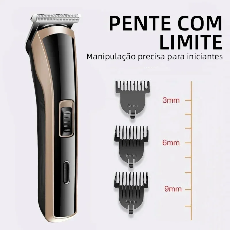 Kemei KM-418 ماكينة قص الشعر المقاومة للماء القابلة لإعادة الشحن ماكينة حلاقة كهربائية احترافية لقص الشعر اللاسلكي للرجال