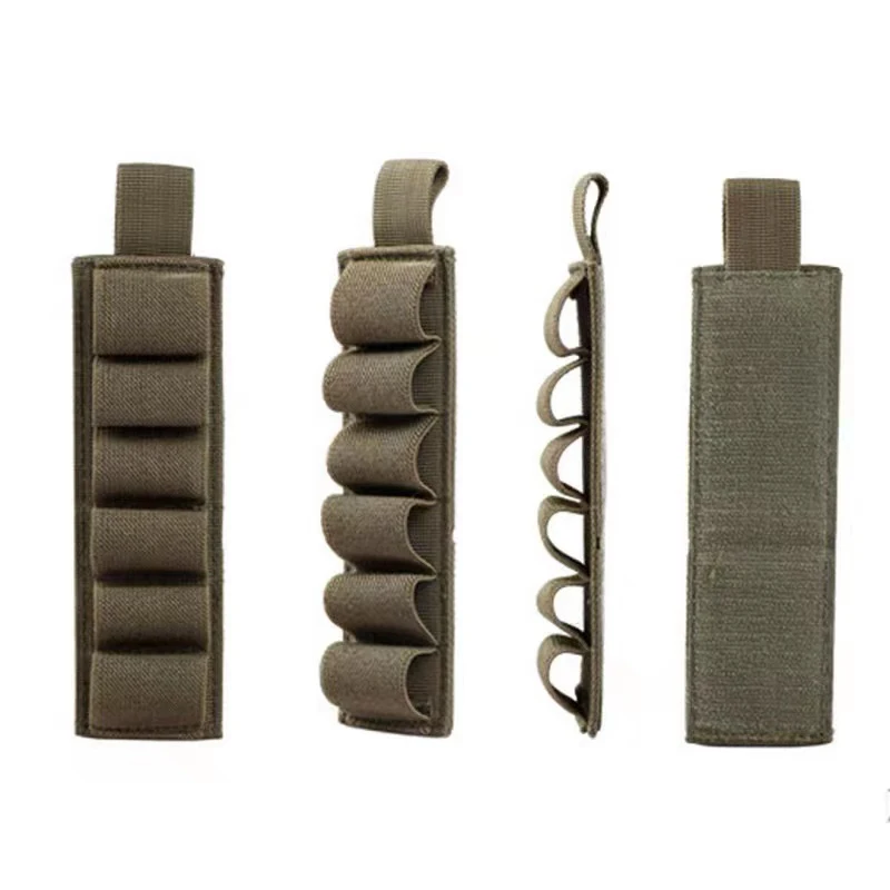 Tactical Hunting Hook Loop 6 Rounds Shell Holder Shotshell Insert Card Strip With Adhesive Back For 12 Gauge