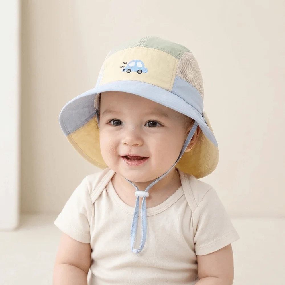 

Breathable Animal Cartoon Bucket Hat Quick-dry Detachable Summer Sun Hat Car Shading Hat Children's Fisherman Hat Summer
