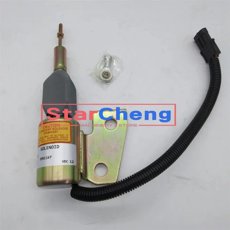 Higher Quality for Cummins Fuel Shutoff Solenoid 3991167 12V Excavator Engine Accessories