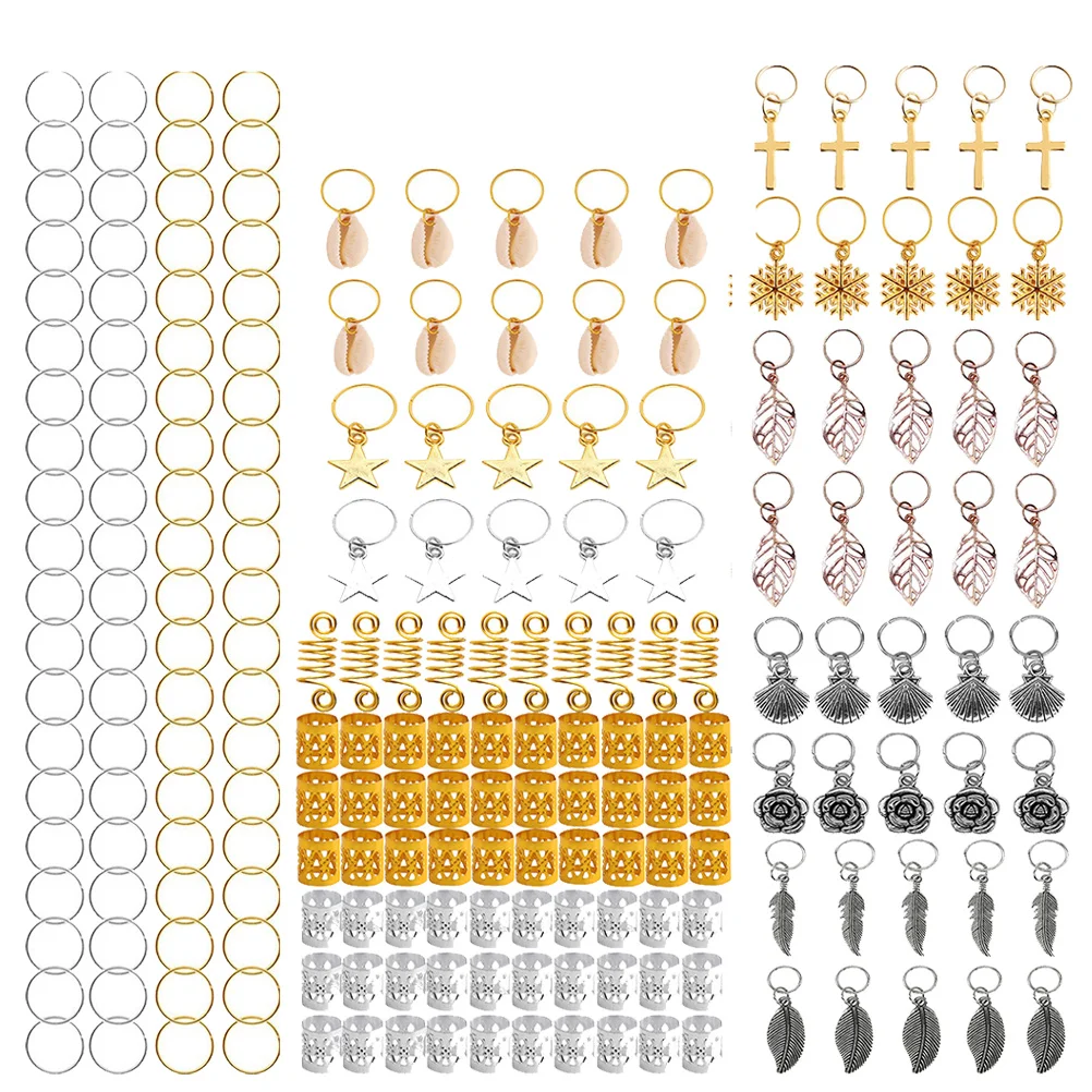 

220pcs Accessories Set Dreadlock Pendant Hairpiece Pendant Creative Headdress Metal Women's Hair Braid Accessories for All