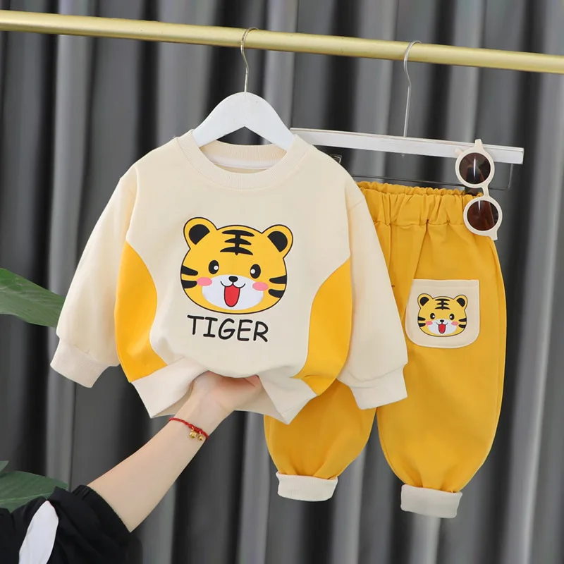 New Spring Autumn Baby Clothes Children Boys Girls Cartoon T-Shirt Pants 2Pcs/Sets Toddler Casual Costume Infant Kids Tracksuits