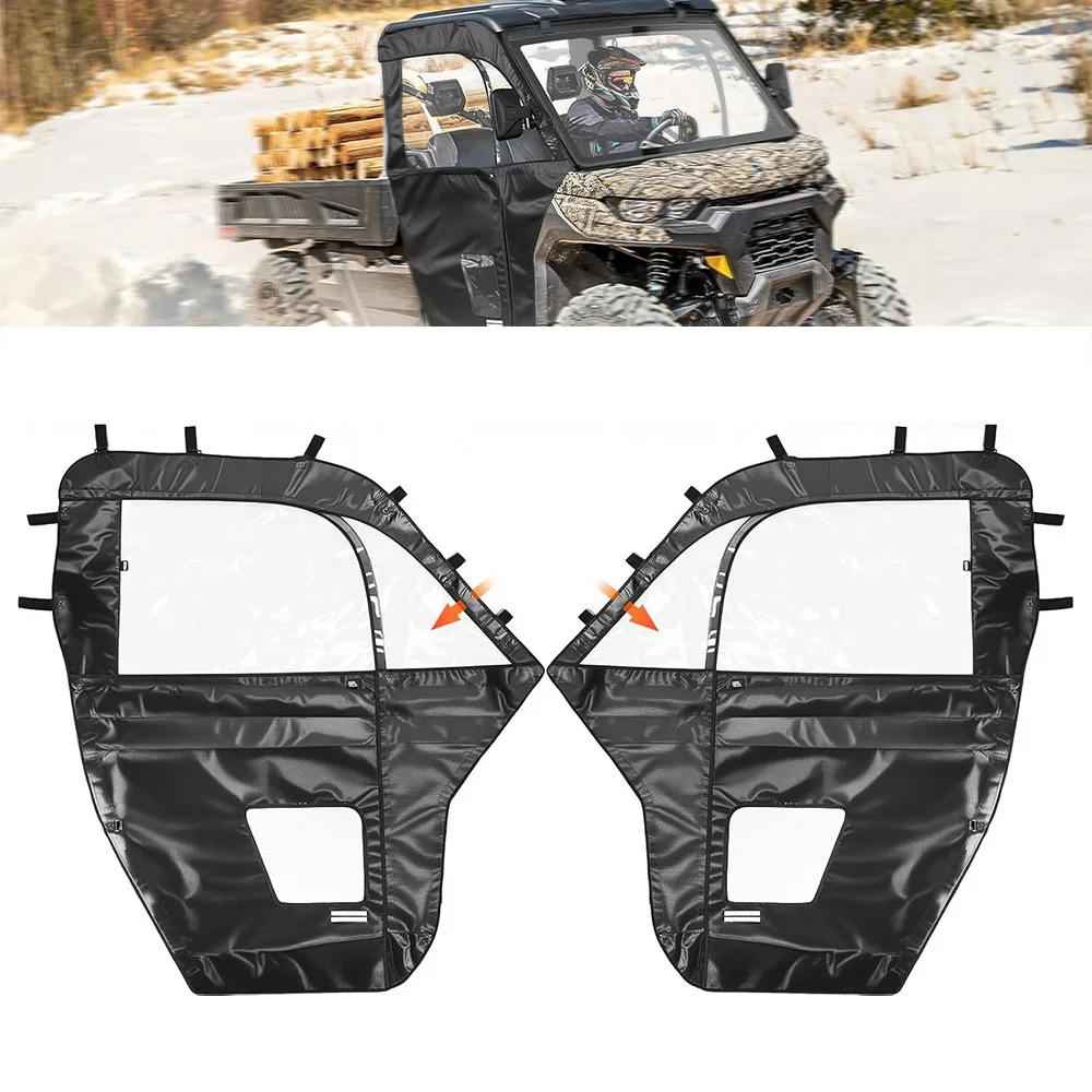 

Full Soft Doors with Open Slot for Side Mirrors Cab Enclosure Compatible with Can Am Defender HD 7/8/9/10 DSP XT XMR 2017-2024
