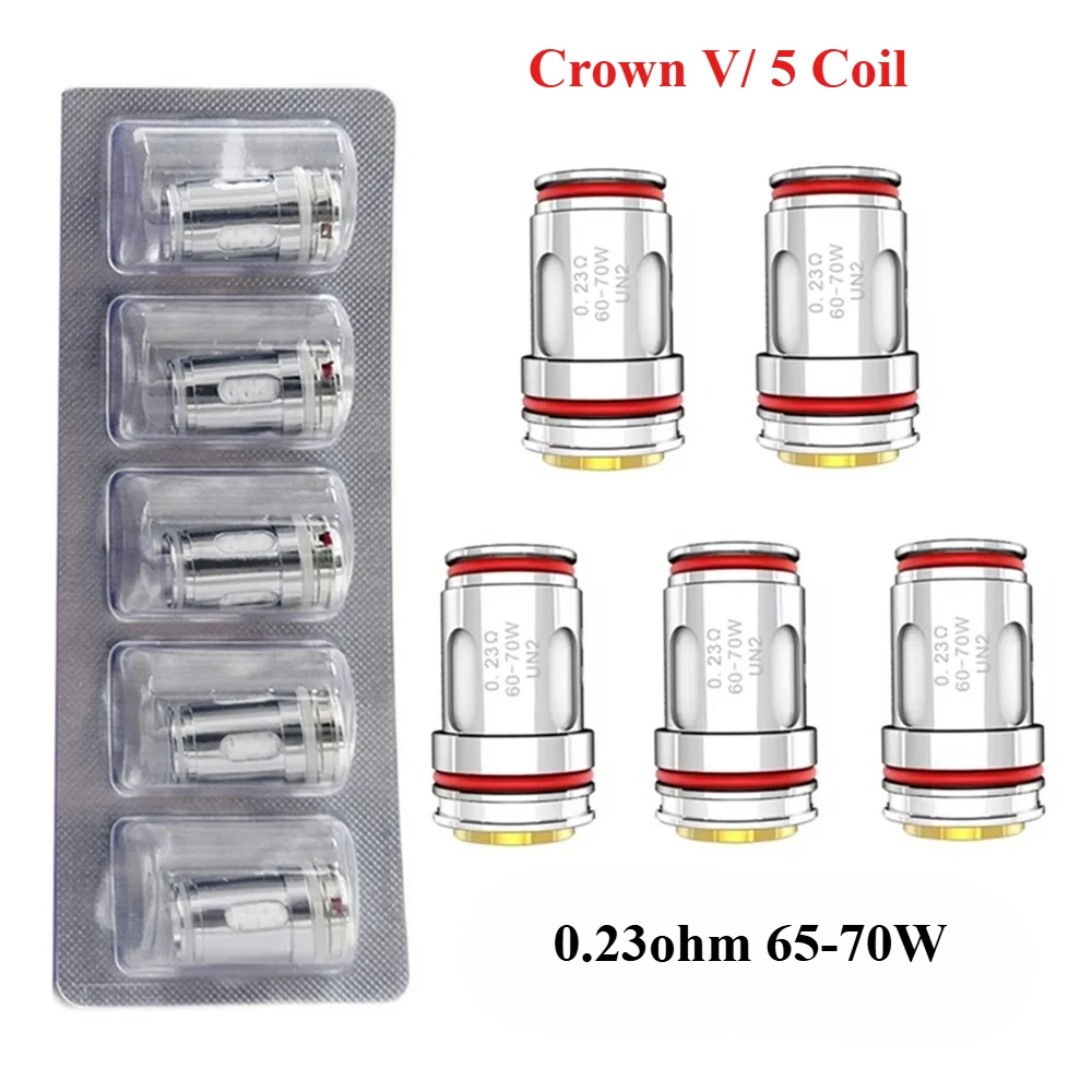 5 ピース/パッククラウン V/5 コイル 0.23ohm 60-70W UN2 コイル気化器クラウン V タンク/クラウン 5 タンク用