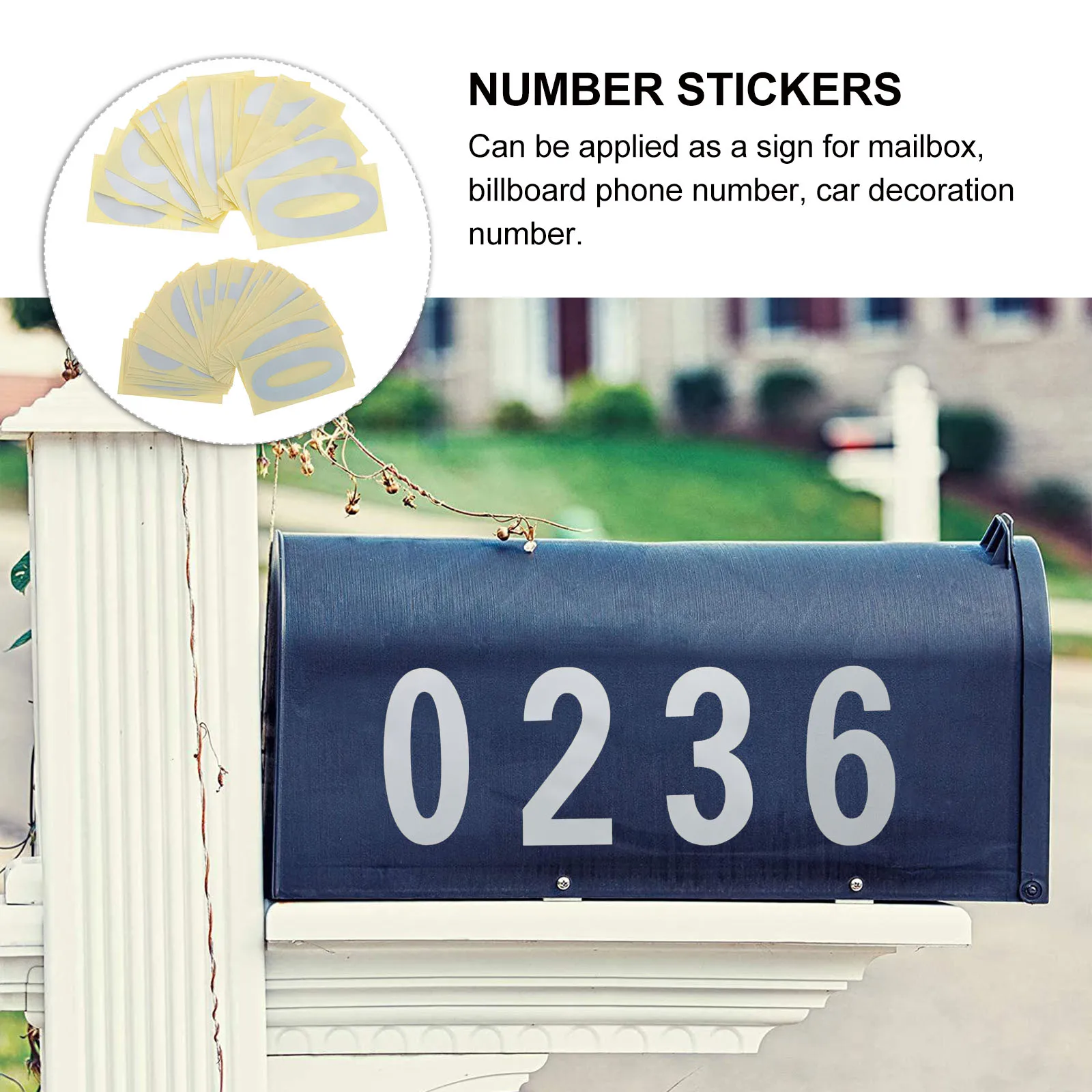 

5 Sets Reflective Mailbox Numbers Stickers Self Adhesive Vinyl Decals Waterproof Outdoor Address Number Signs Easy Compact