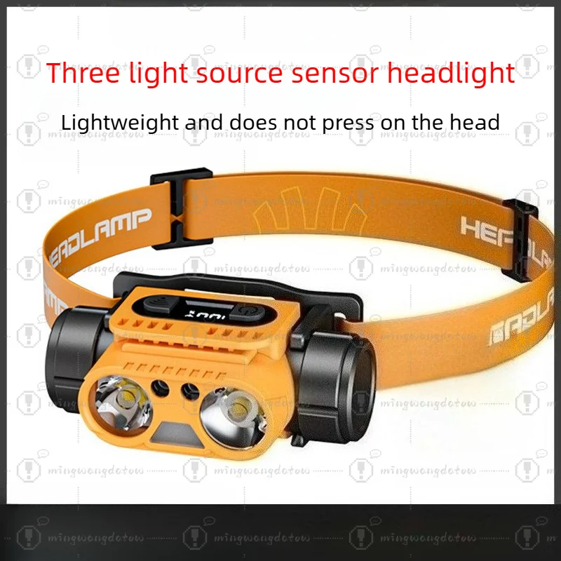 New Rechargeable High Brightness Headlamp Induction Headlight Long Battery Life Waterproof Head Torch for Fishing Work Outdoor