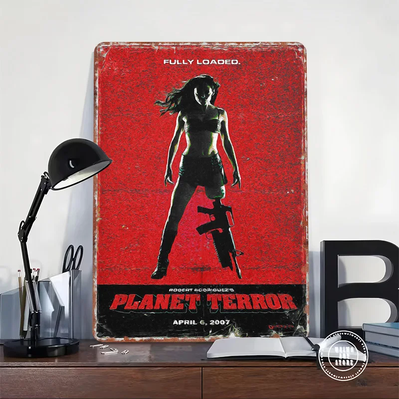 Planet Terror 3D Texture Printed Poster Custom Vintage Metal Tin Plate Sign for Wall Art Luxury Decoration Home Decor Ornaments