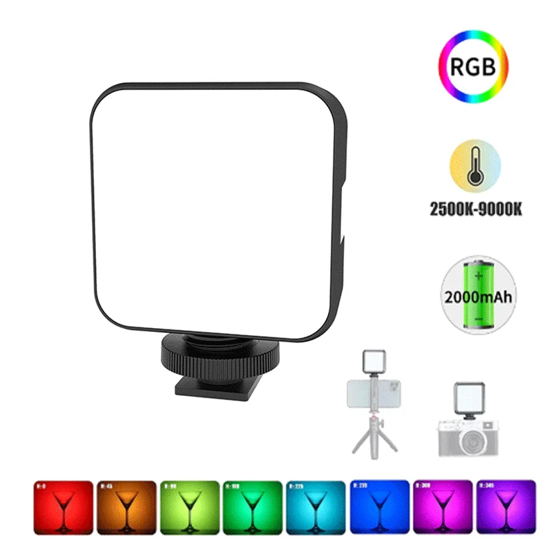 

ST-60 2500-9000K RGB Video Light 2000mAh Rechargeable Photo Camera Lamp Dimmable LED Camera Light for Photographic Lighting