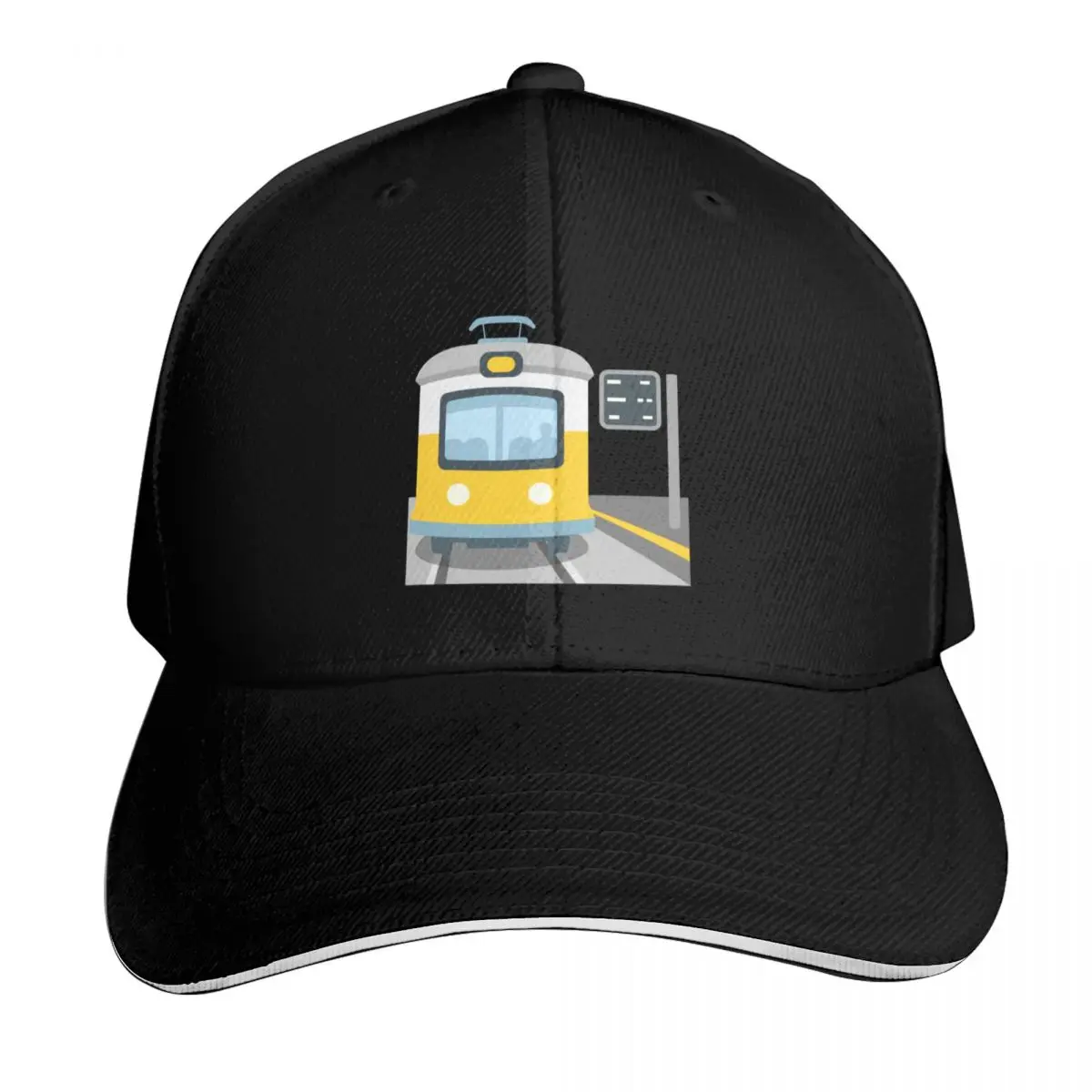 Station Train StationTrain Platform Baseball Cap Cotton Twill Breathable Contrast Two Tone Brim Snapback Flat Bill