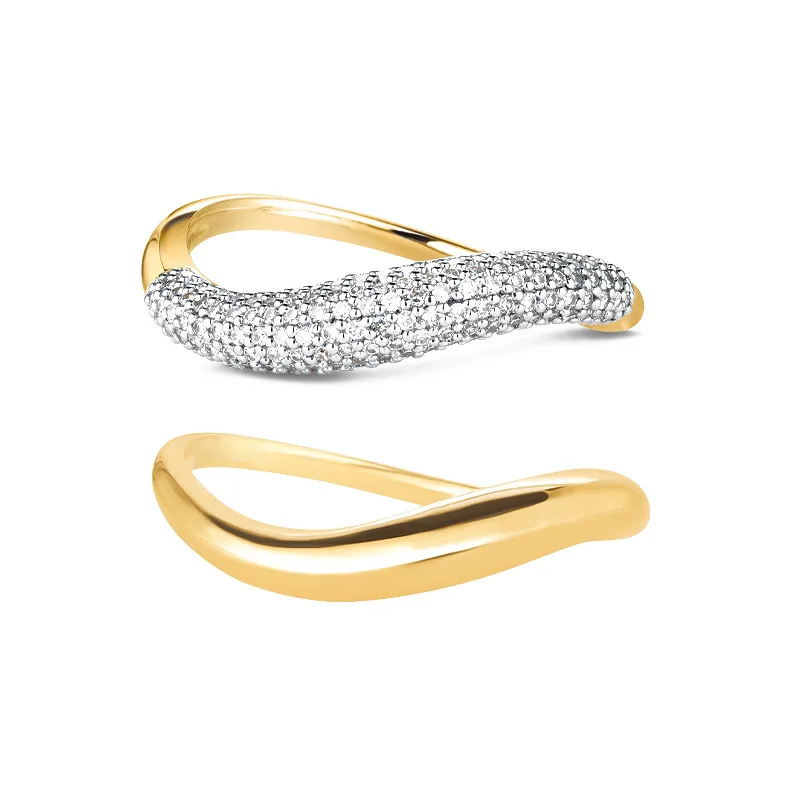 

S925 Sterling Silver Classic Geometric Element Jewelry Temperament Feminine Minimalist Niche Design Plain Ring Micro-set Ring