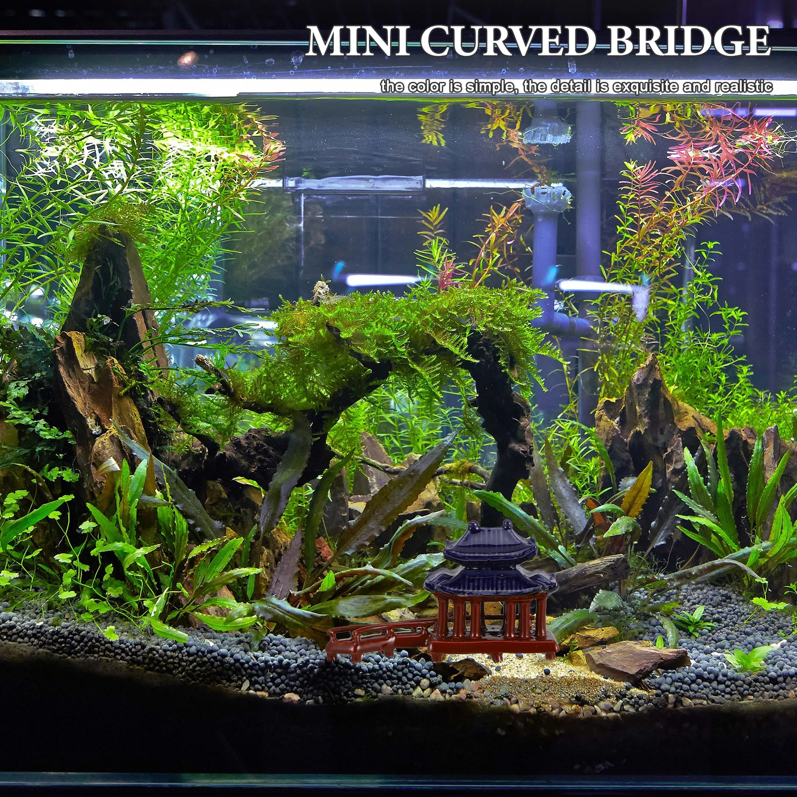 

Mini Curved Bridge Ceramic Pavilion Ornament for Fish Tank Bonsai Micro Landscape Decoration Landscaping Ornament
