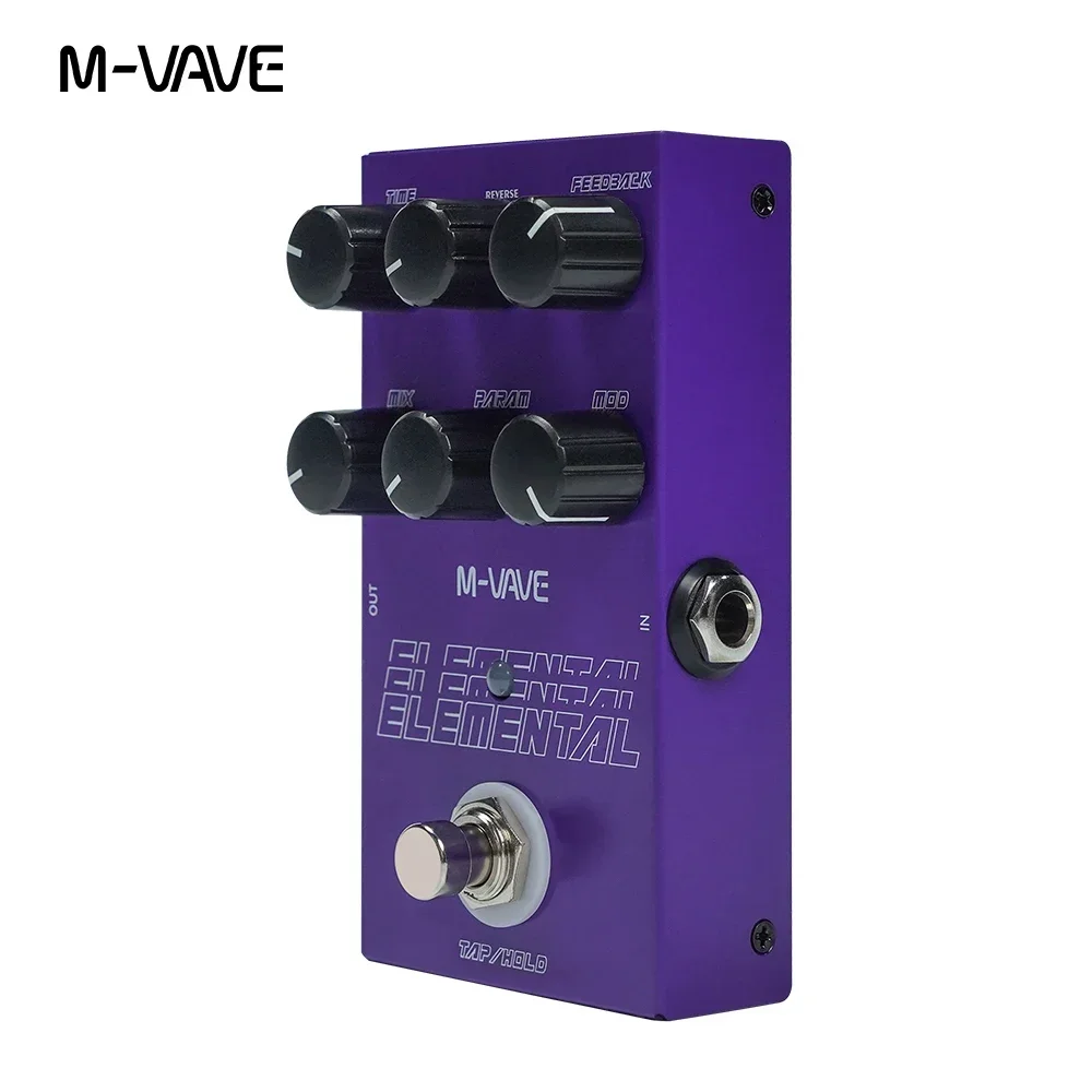 M-vave Elemental Digital Delay Pedal 9 Different Delay Guitar Effects Delay Pedal Supporr for TAP and HOLD Mode