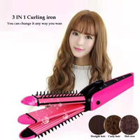 3 in 1 Ceramic Straightener Curler Hair Iron With Comb Corn Clip Curling Iron Straightening Iron Flat Iron For Hair Styling