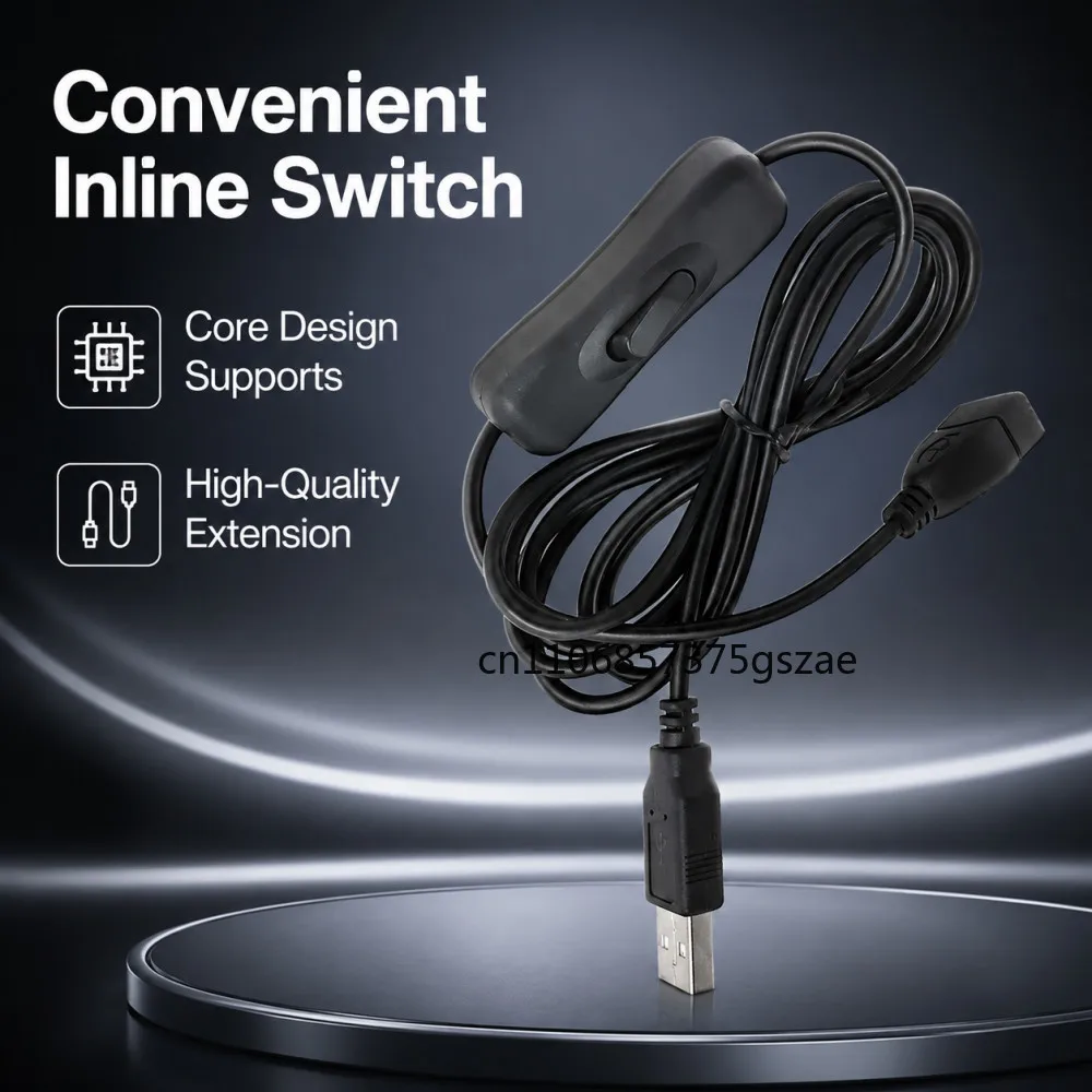 1Pcs USB Cable Male to Female Switch ON OFF Cable Toggle LED Lamp Power Line 0.3m/1m/2m