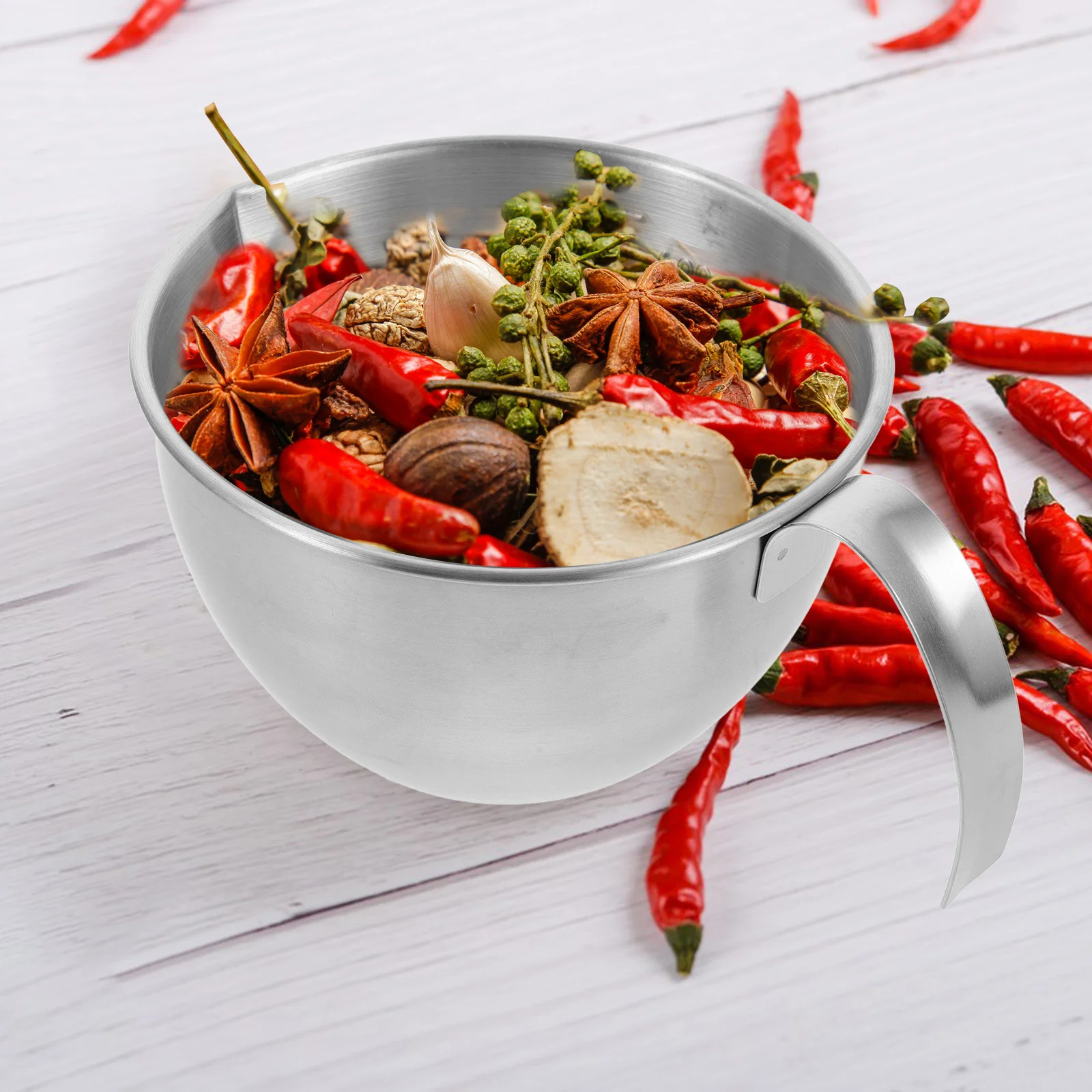 

Stainless Steel Handle Mixing Bowl Thick Food Prep Salad Dough Baking Kitchen Mixing Bowl Large Easy Clean