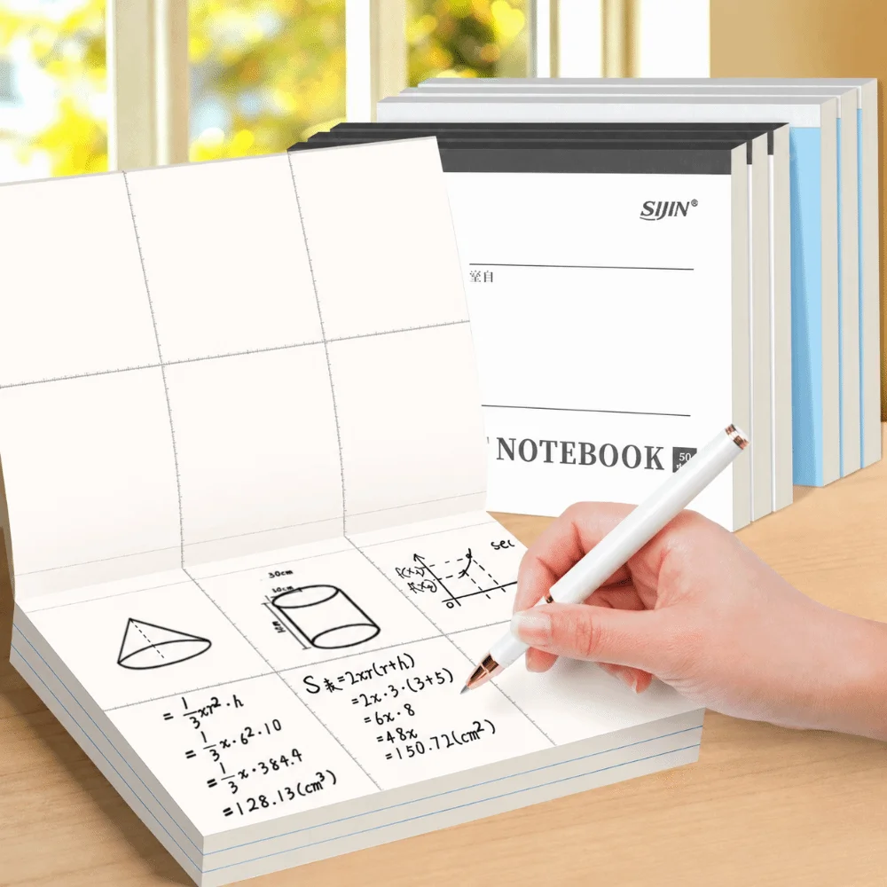 50 Sheets Large Size Flip-Up Draft Notebook 16K Partition/Blank Design Note Paper with Tearable Pages Draft Pad School Office