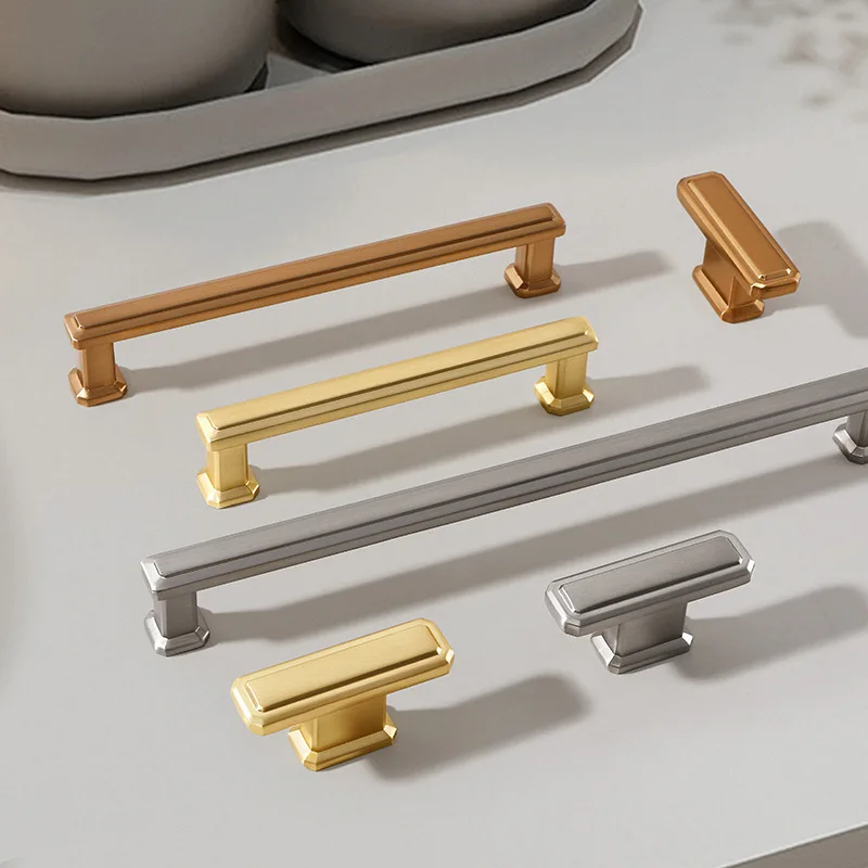 มือจับตู้สีดำสุดหรู สไตล์อเมริกันสมัยใหม่ มือจับลิ้นชัก ลูกบิดตู้เสื้อผ้า อุปกรณ์ฮาร์ดแวร์เฟอร์นิเจอร์