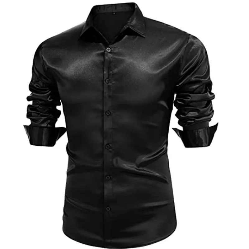 2026 New Premium Men's Ultra-Stretch Shirt - High-Quality Silky Business Formal Long-Sleeve Shirt for Social and Casual Wear