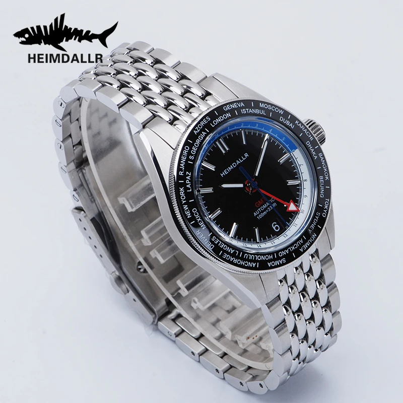 Heimdallr Retro GMT Men's Watches Sports Dive Watch 10ATM Waterproof Sapphire BGW9 Luminous NH34 Mechanical Movement Wristwatch