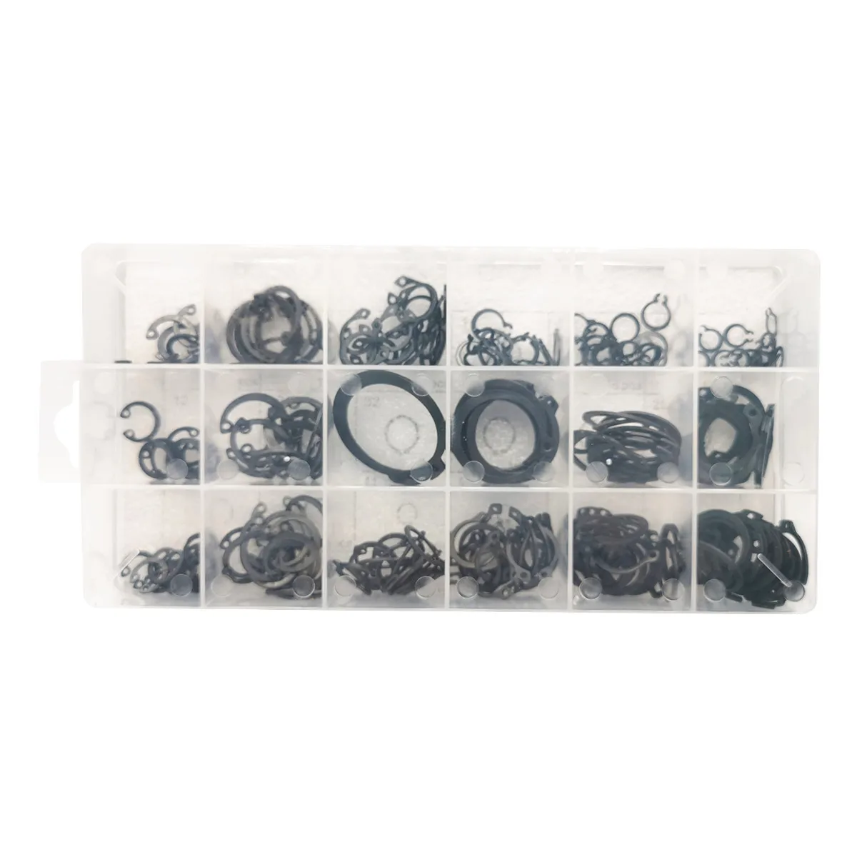 Open C-shaped buckle box set 225PC card spring open retaining ring hard C-shaped shaft hole with inner card and outer card
