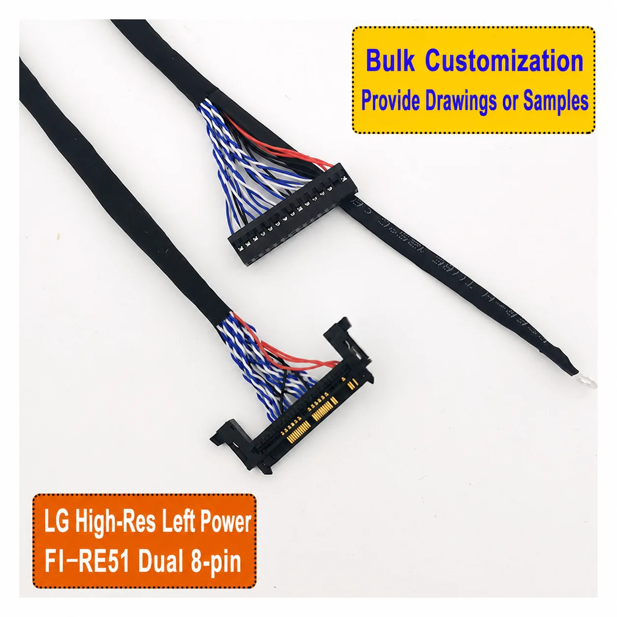 FI-RE51 51P Dual 8 Right Power LVDS Cable for LG TV High-Resolution and HD Advertising Display 300mm-3m