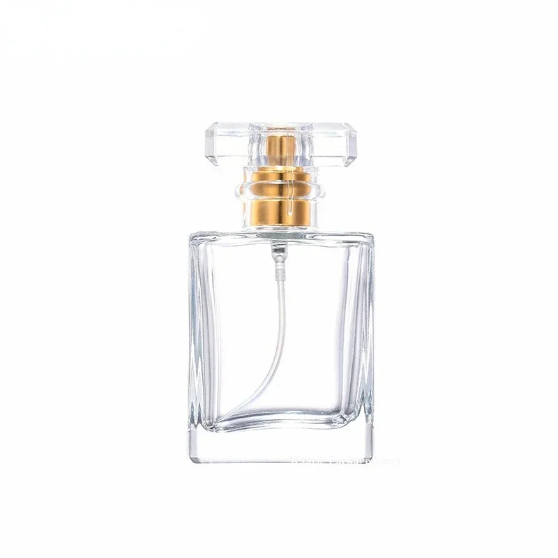 30ml Perfume Separate Bottle 50ml Square Clear Portable Black Lid Frosted Pressed Fine Spray 100ml Glass Aromatherapy Bottle