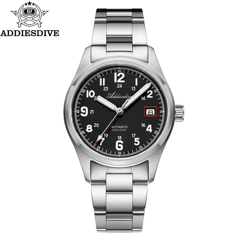 ADDIESDIVE New Men\'s Watch Luxury Sapphire Glass Stainless Steel NH35 Mechanical Watch 200m Waterproof Luminous Reloj Hombre