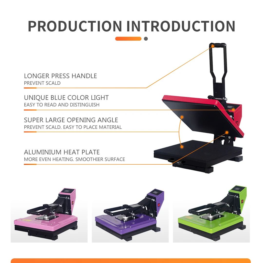 High-Rated Electric Manual Heat Press Machine 98% Positive Feedback 38x38cm Sublimation Transfer Garment Press