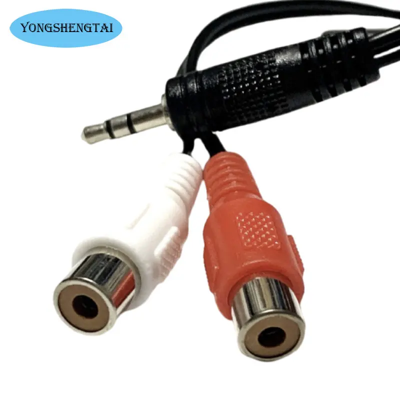 Cable adaptador de sonido para altavoz de ordenador, Adaptador de Audio estéreo de 3,5 a 3,5mm, de 5 piezas, un punto, dos