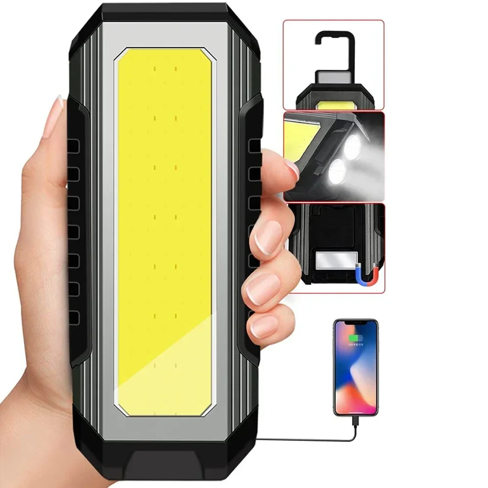 KDULIT 4000 mah Led Arbeit Licht Wiederaufladbare Super Helle COB Taschenlampe Mit Magnetische Tragbare Outdoor Camping Laterne Notfall Lampe 8