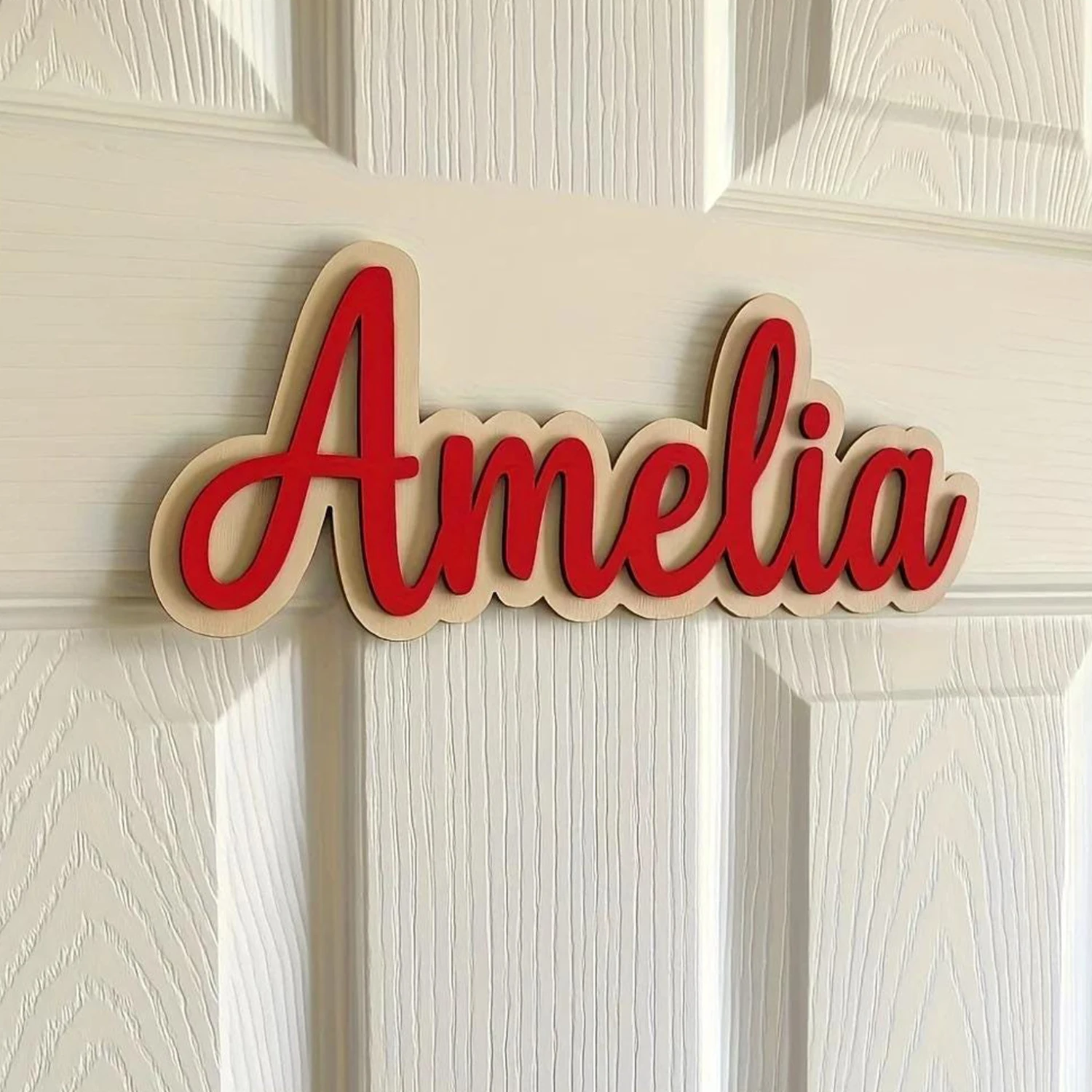 1pc Customized Wooden Name Decoration Plaque, Available in Multiple Colors, for Home Decoration and Children's Room Wall Decorat view 5