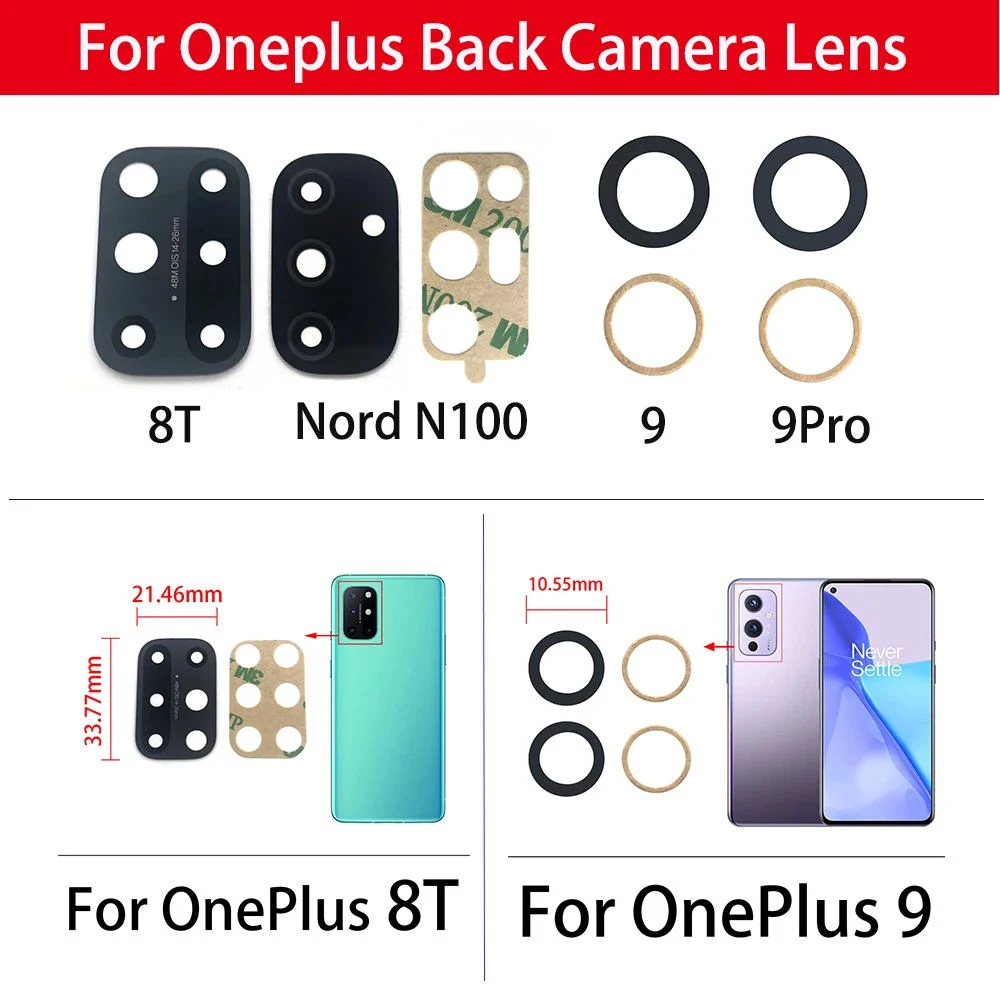 Camera Glass Lens Back Rear Camera Glass Lens with Glue Replacement For Oneplus 3 5 5T 6 6T 7 7T 8 8 Pro 8T 9 Pro Nord 100