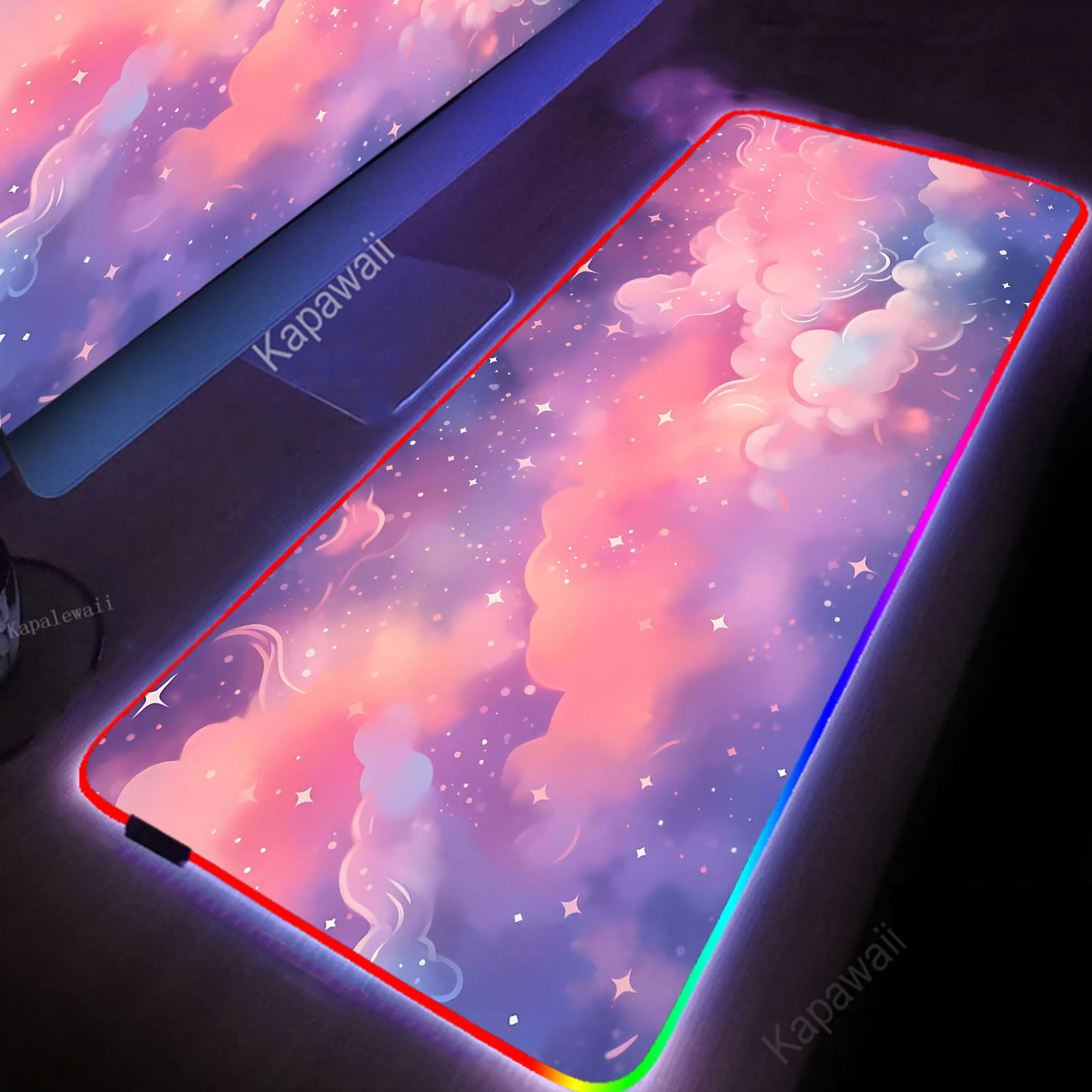 RGB Sky Cloud Large Gaming Mousepad Anti-slip Gamer Speed Keyboard Pads Laptop Carpet Large Rubber Mouse Pad For Gamer Rug