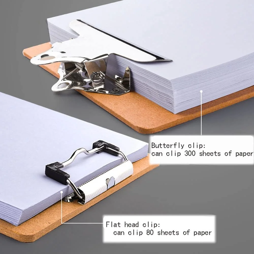 Clipboard A4,Wooden Clipboard,Durable And Sturdy,with Hanging Hole,Low Profile Metal Clip,for Office Work Classroom Business