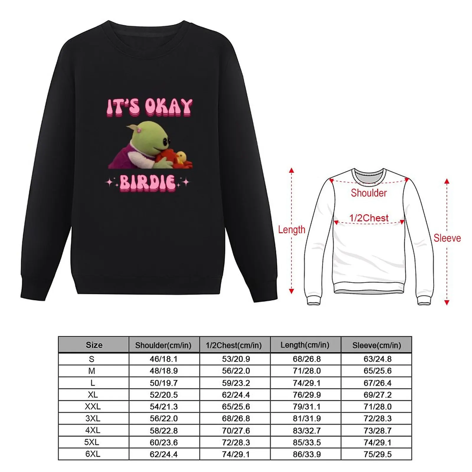 It's okay Birdie Nanalan Wonderful girl Sweatshirt fashion men men clothes oversize sweatshirts