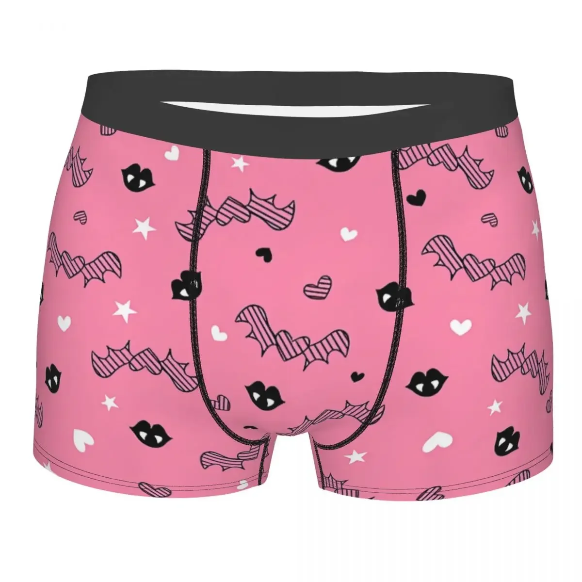 Goth Vampire Lips Hearts Stars Tiling Design  High Doll Underpants Homme Panties Men's Underwear Sexy Shorts Boxer Briefs