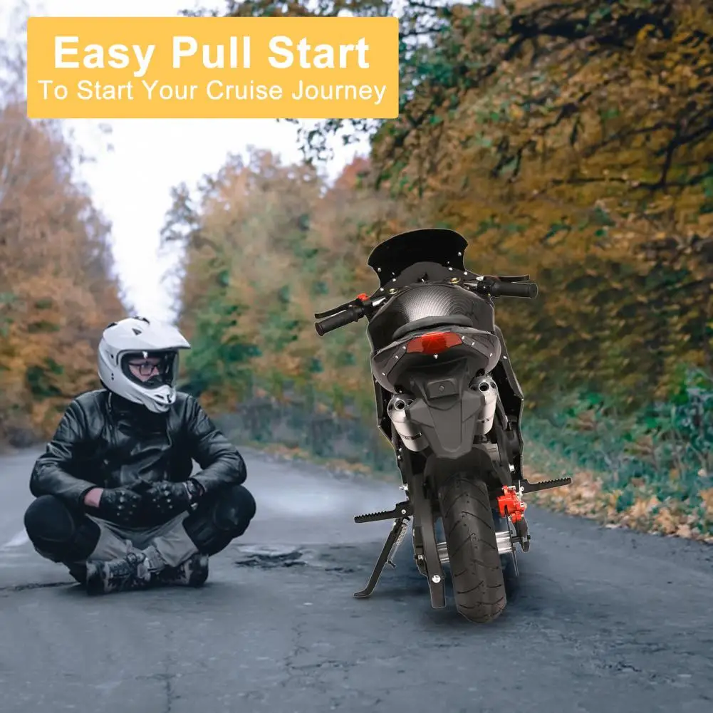 

49cc 4-Stroke Pocket Rocket Motorcycle, Mini Motorcycle, Gas Pocket Motorbike with Front Rear Disc Brakes, Racing Max Speed 25MP