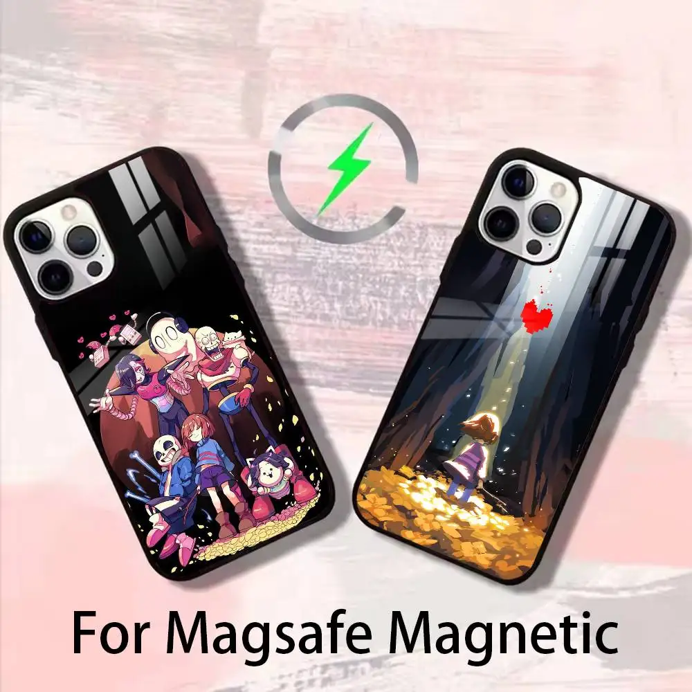 

Game U-Undertale-es Phone Case For iPhone 17 16 15 14 13 12 Pro Max Plus for Magsafe Mirror Wireless Magnetic Cover