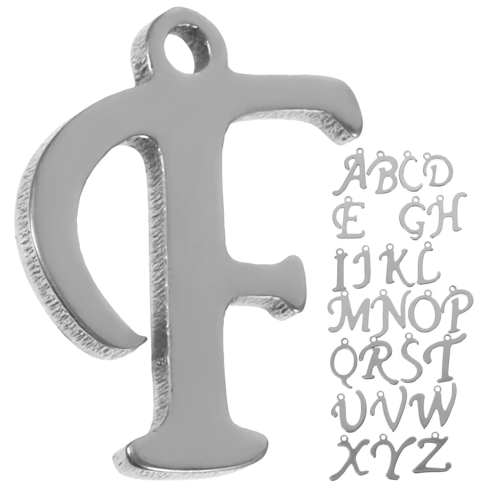 

26Pcs Alphabet Charms Stainless Steel Letter Charms for DIY Jewelry Making Necklaces Bracelets Handmade Crafts Metal Pendants