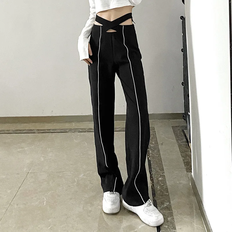 Women Fashion High Waist Slim Sexy Hip Lift Straight Leg Casual Pants