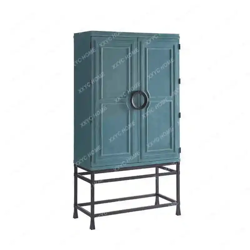 

dining side high cabinet integrated against the wall living room solid wood light luxury high-end display