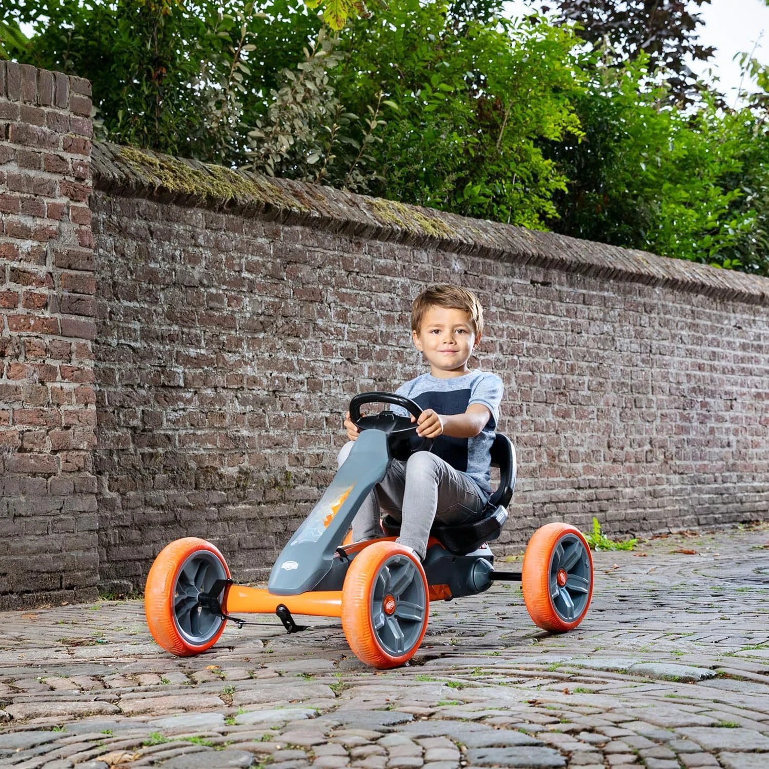 Kids Go Kart, Yellow - Pedal Vehicle for Ages 2.5-6 Years, Unisex, Adjustable Seat, Soundbox